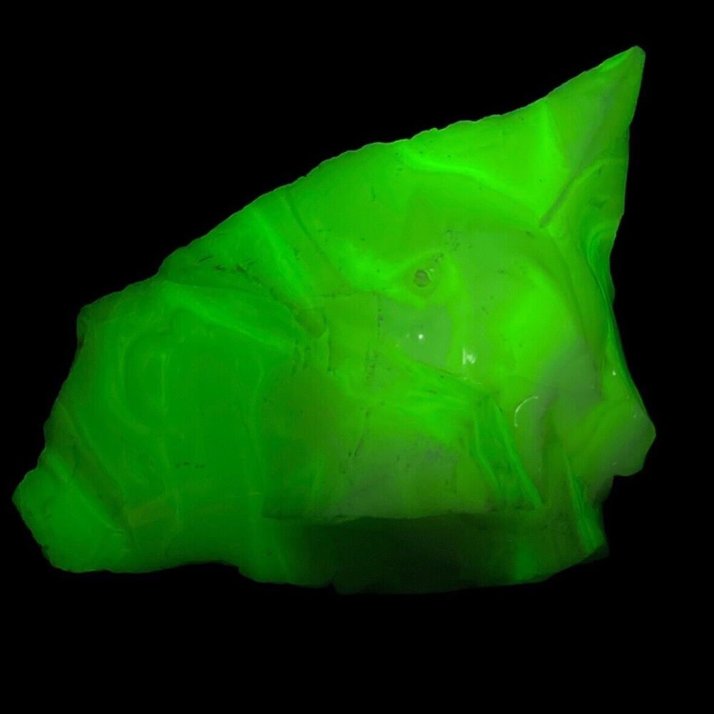 Jadeite‎ Custard Glowing Swirl Slag Uranium Vintage Art Glass Cullet #4GX10